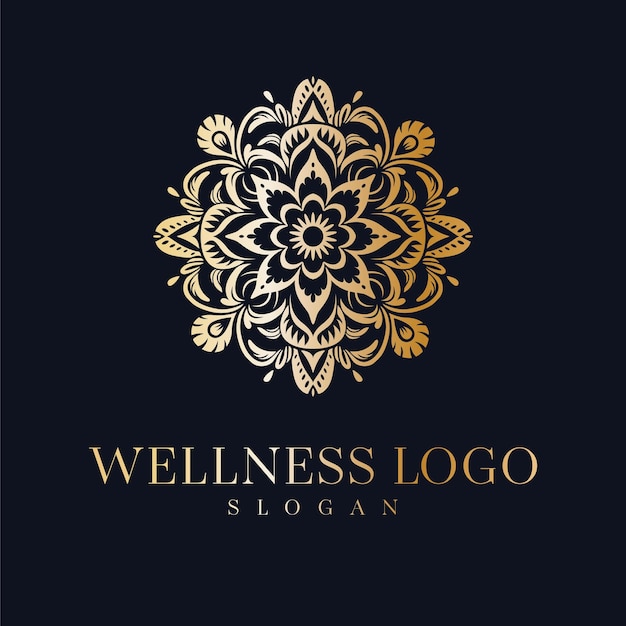 Wellness vector logo ontwerp Mandala bloemen vector embleem