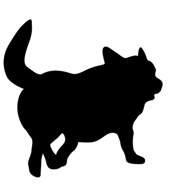 Welsh Corgi dog silhouette on a white background