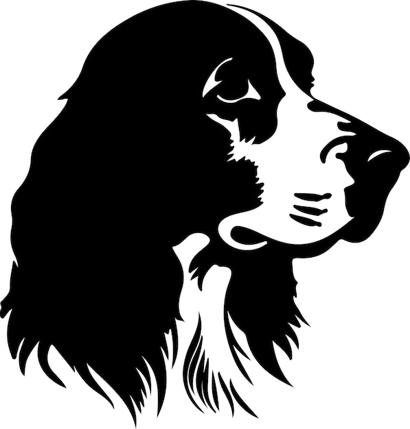 Vector welsh springer spaniel black silhouette with transparent background