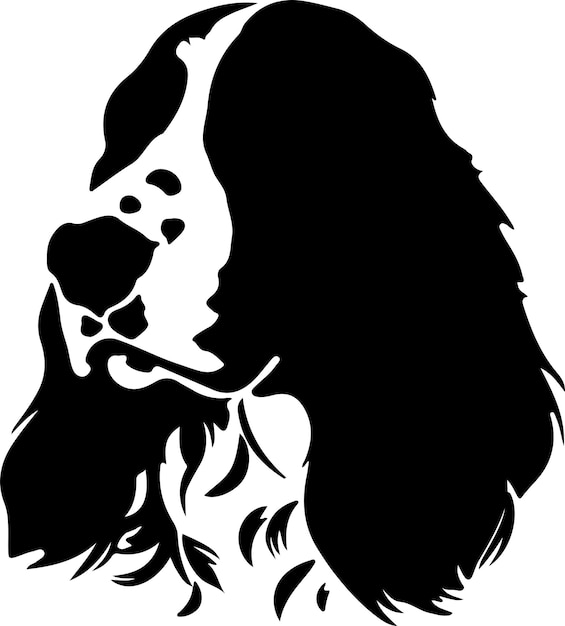 Vettore welsh springer spaniel silhouette nera con sfondo trasparente