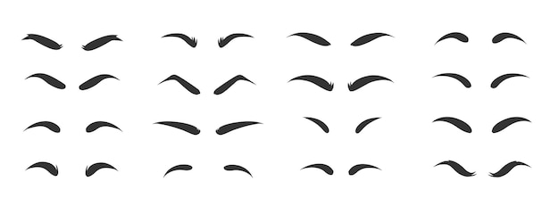 Wenkbrauwen vormen Set. Wenkbrauwen vormen. Verschillende soorten wenkbrauwen. Wenkbrauwen shapen voor dames.