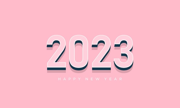 Vector wenskaart 2023 roze kleur