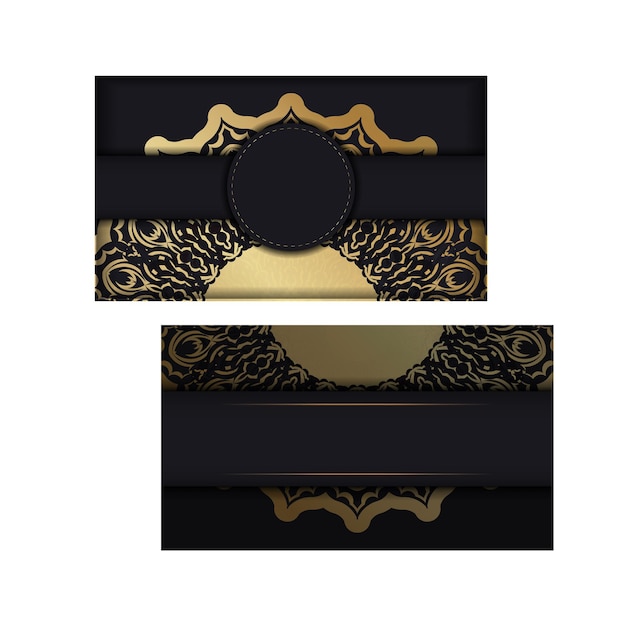 Wenskaart in donkere kleur met gouden luxe patroon
