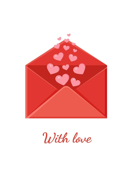 Wenskaart met envelop Liefdesbericht Liefdesbrief voor Valentijnsdag