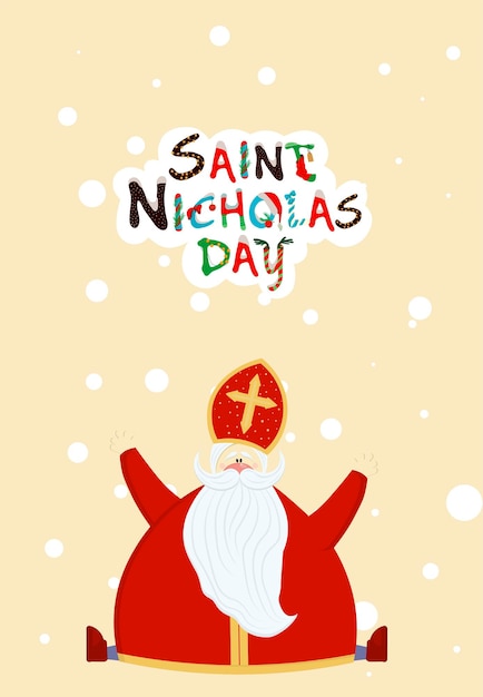 Vector wenskaart voor de dag van sinterklaas sinterklaas religieuze winterfeestdag sinterklaas of mikulas