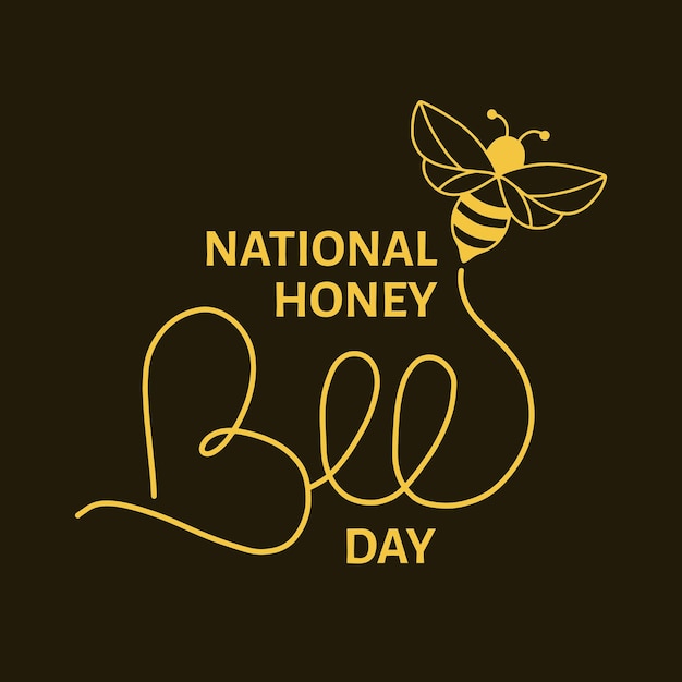 Wenskaart voor National Honey Bee Day in 15 augustus Vectorvoorraadillustratie