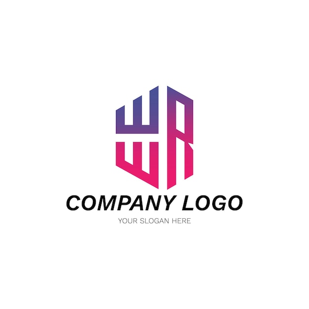 WER logo design concept with White background Initial based creative minimal monogram icon letter