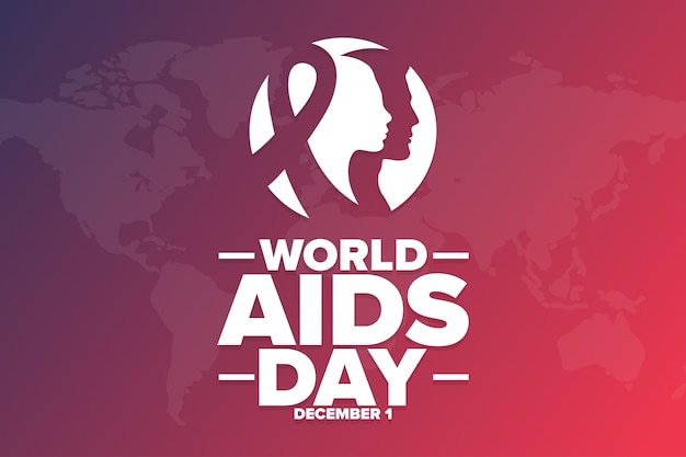 Wereld Aids Dag. 1 december. Vakantieconcept. Sjabloon voor achtergrond, spandoek, kaart, poster met tekstinscriptie. Vectoreps10-illustratie.