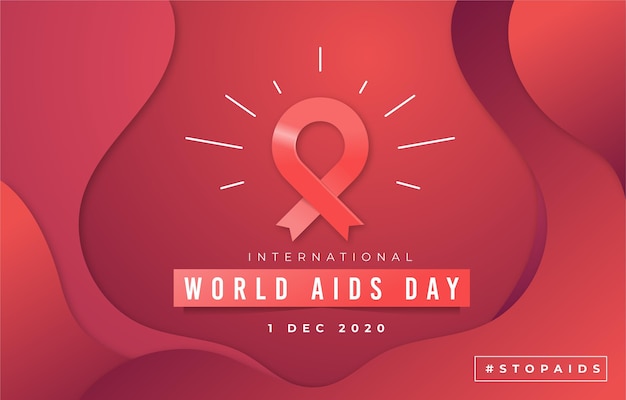 Wereld aids dag achtergrond in papieren stijl