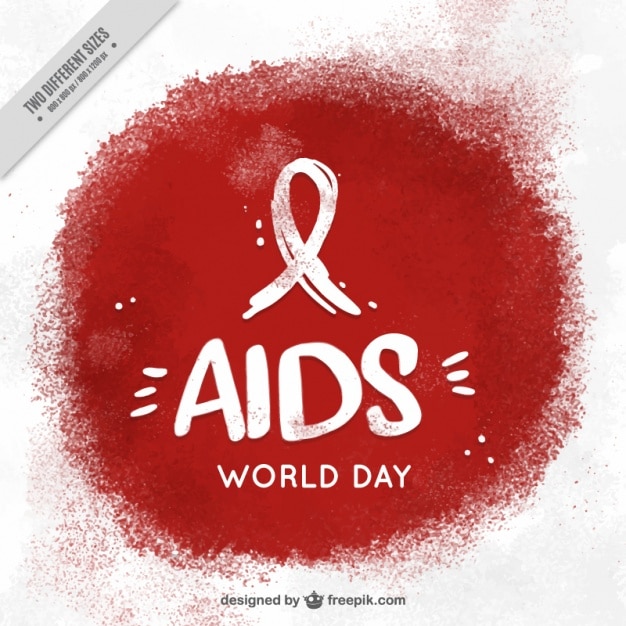 Wereld aids dag achtergrond met verf vlek