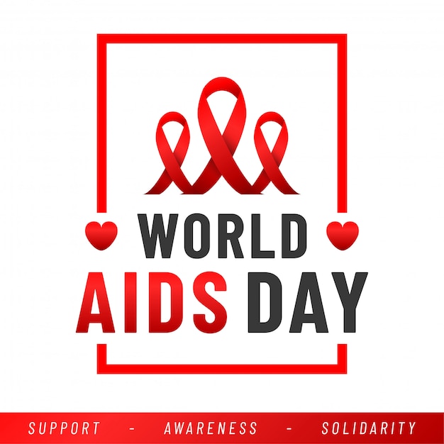 Wereld aids dag. aids awareness red ribbon.
