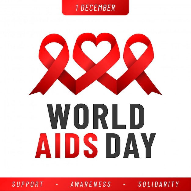 Wereld Aids Dag. Aids Awareness Red Ribbon.