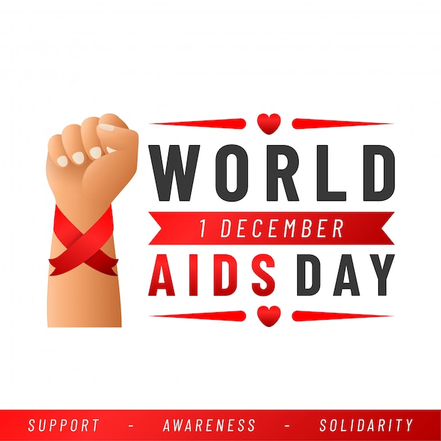 Wereld aids dag. aids awareness red ribbon.