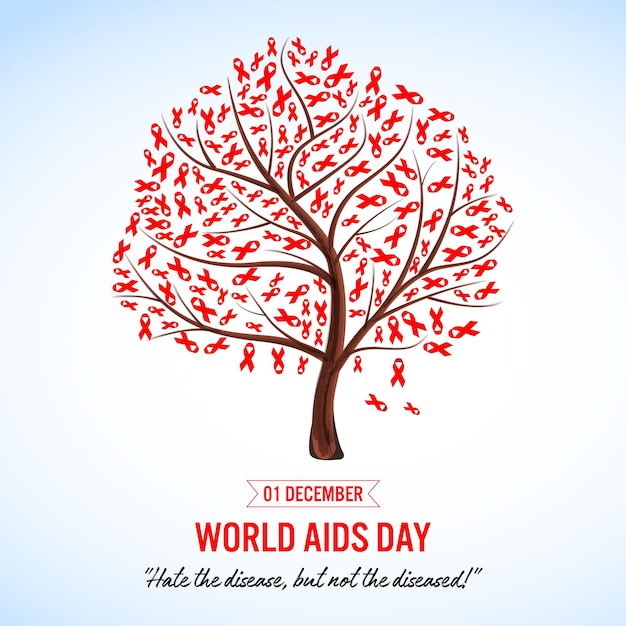 Wereld Aids Dag. AIDS-lintboom.