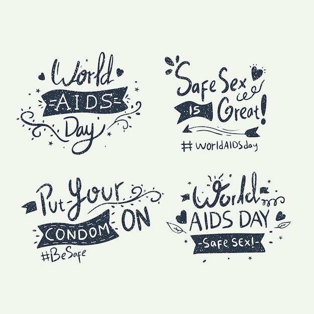 Wereld aids dag bewustzijn belettering