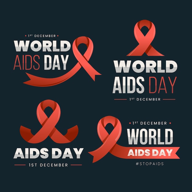 Wereld aids dag labels-collectie