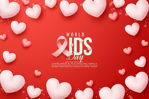 Wereld aids dag op zachte rode achtergrond