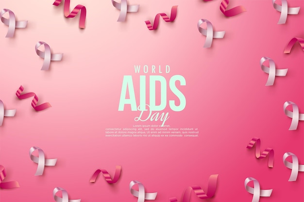 wereld aids dag versierd met liefdesballonnen en linten