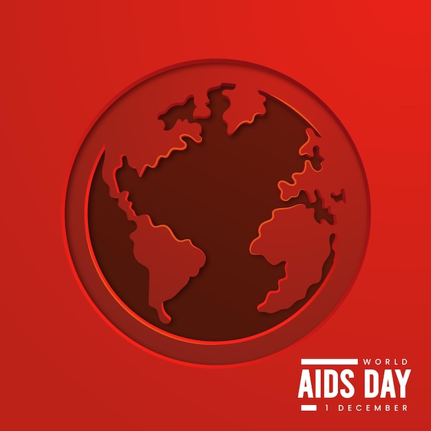 Wereld aidsdag in papieren stijl