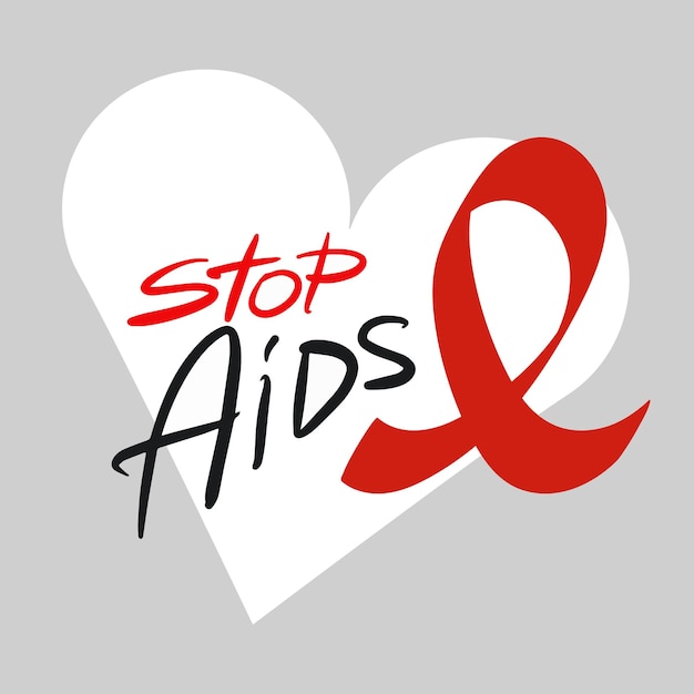 Wereld aidsdag rood lint aids symbool vectorillustratie