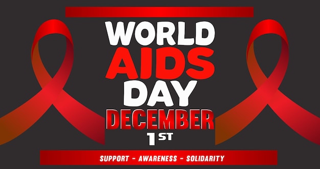 Wereld Aidsdag social media advertenties, poster, Ads Awareness Red Ribbon vector, illustratie