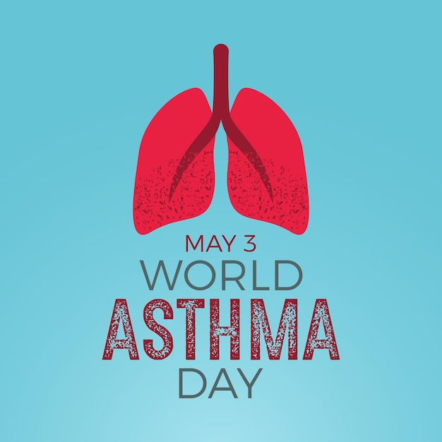 Wereld Astma Dag Vector banner poster kaart en achtergrond voor Astma Dag