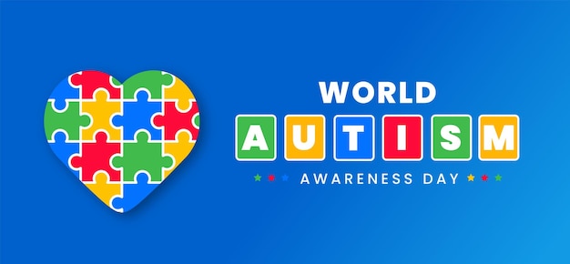 wereld autisme dag achtergrond of 2 april wereld autisme bewustzijn dag achtergrond ontwerpsjabloon