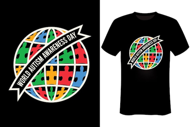Vector wereld autisme dag t-shirts design
