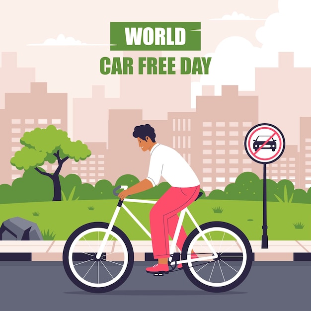 Wereld auto-vrije dag illustratie achtergrond