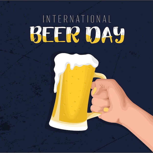 Wereld bier dag stijlvolle vectorillustratie