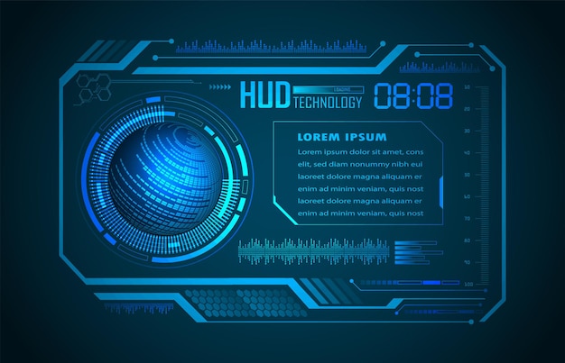 wereld binaire printplaat toekomstige technologie blauwe hud cyberveiligheidsconcept achtergrond
