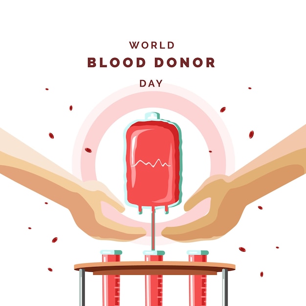 Vector wereld bloed donor dag illustratie