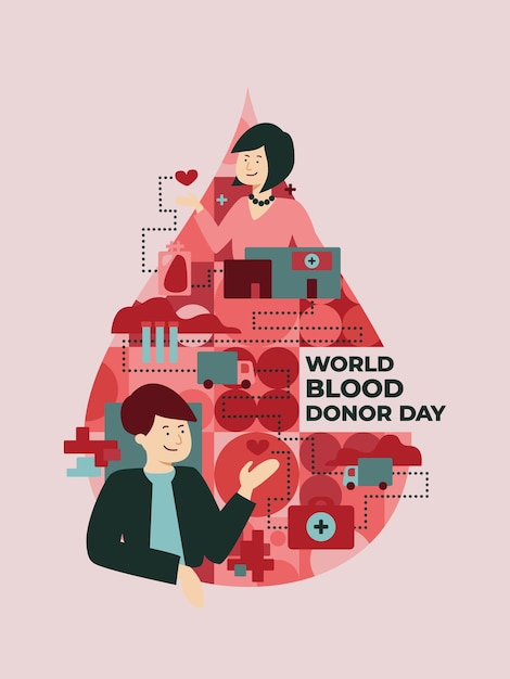 Wereld bloeddonor dag abstracte poster