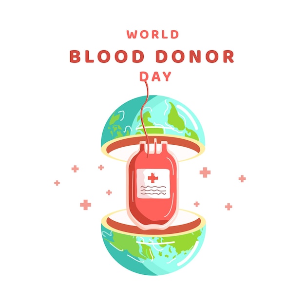 Wereld bloeddonor dag illustratie banner