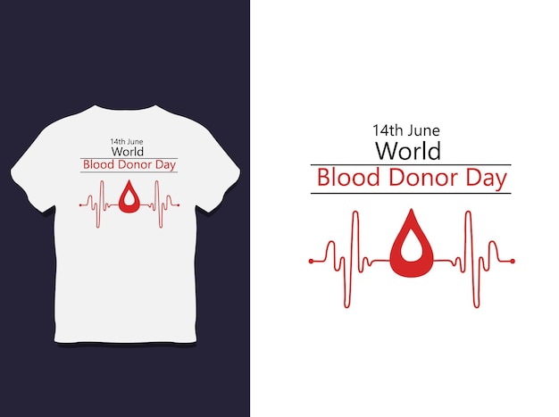 Wereld bloeddonor typografie T-shirt Design