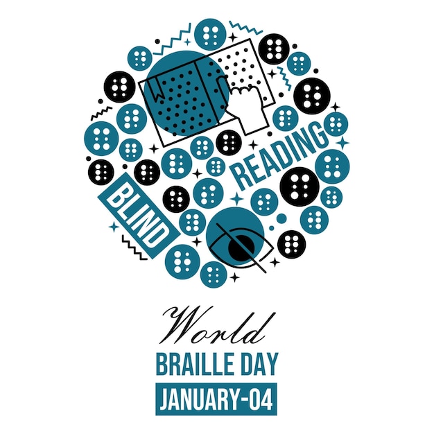 Wereld braille dag illustratie