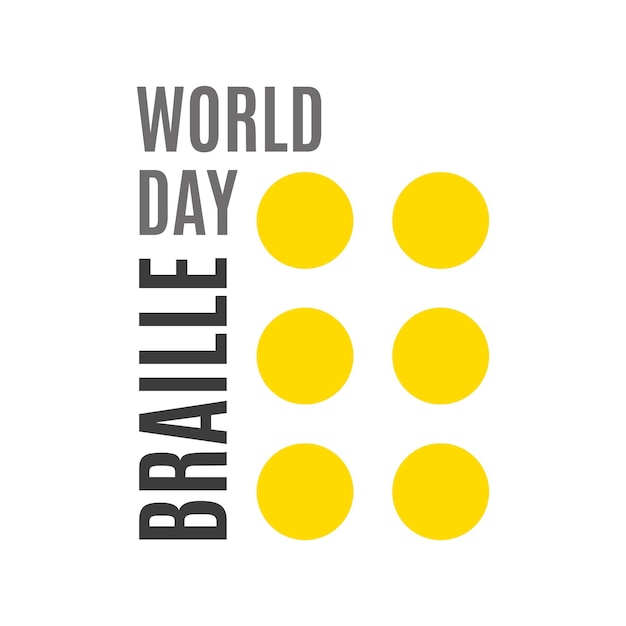 Vector wereld braille dag. poster of logo voor de jaarlijkse viering van wereld braille dag (4 januari)