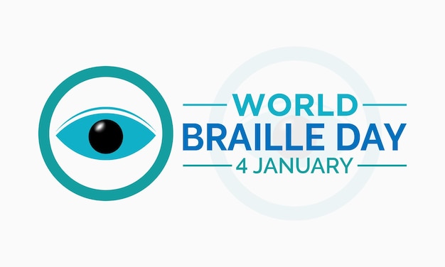 Wereld Braille Dag vector sjabloon Het vieren van Braille geletterdheid en inclusie met Tactile Reading en Accessibility achtergrond banner kaart poster ontwerp