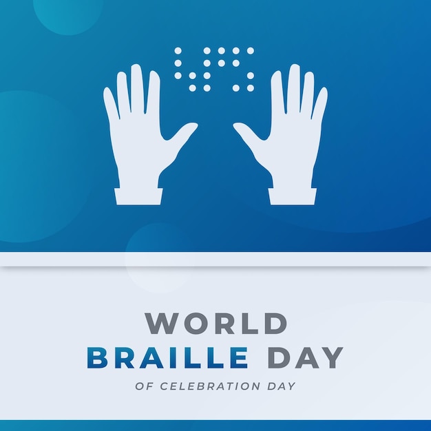 Wereld braille dag viering vector ontwerp voor achtergrond poster banner reclame