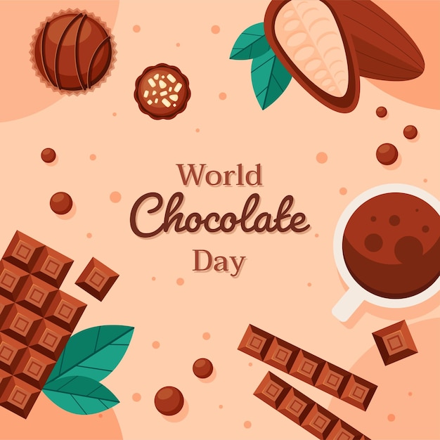 Vector wereld chocolade dag vectorillustratie