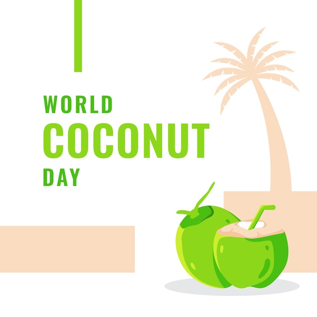 Wereld Coconut Day Design vieren