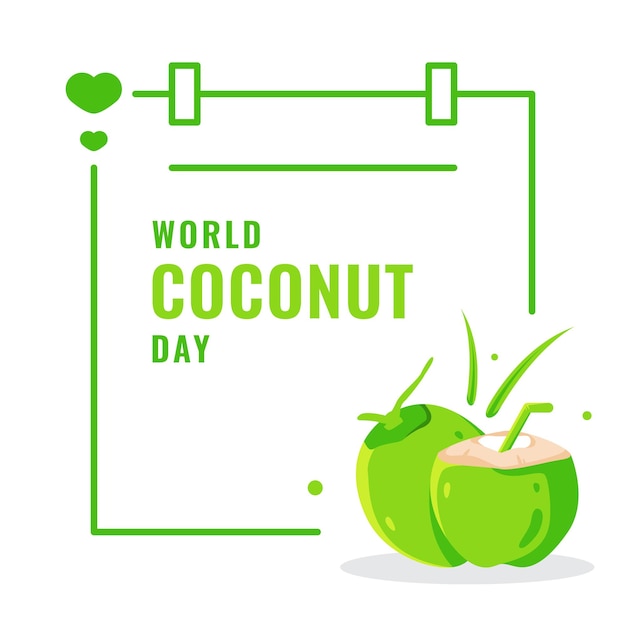 Vector wereld coconut day design vieren