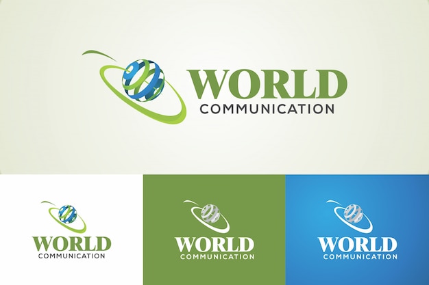 Wereld communicatie logo