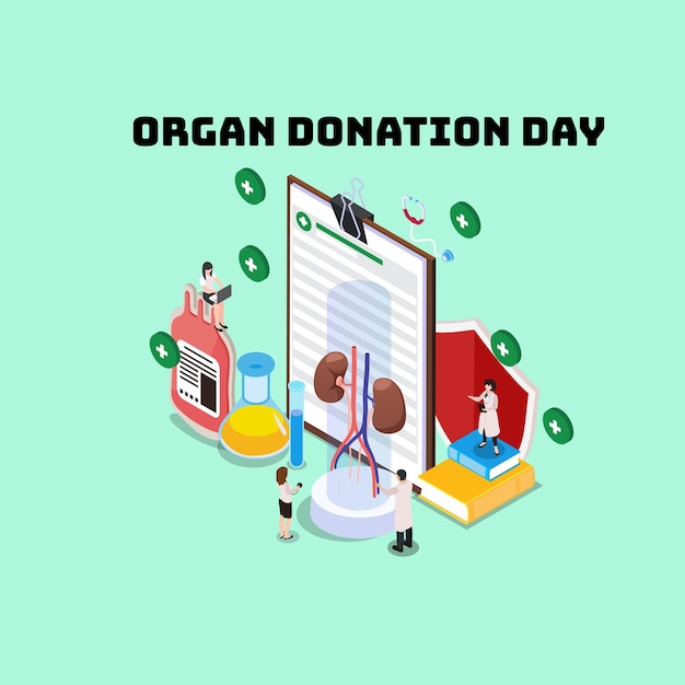 Wereld Dag van Orgaandonatie met Nieren voor Transplantatie 3d