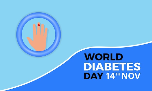 Wereld diabetes dag bewustzijn poster banner achtergrondontwerp