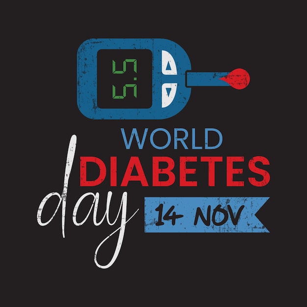 Vector wereld diabetes dag t-shirtontwerp