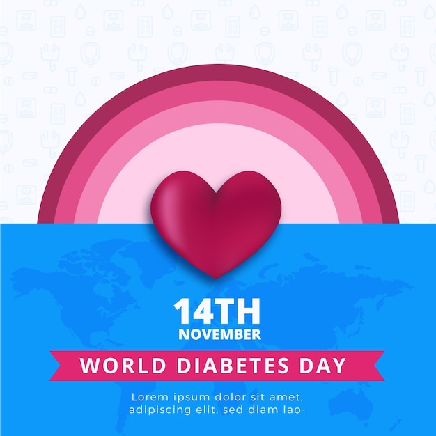 Wereld diabetes dag vierkante banner