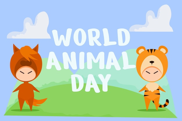 Wereld dierendag banner vector geschikt voor meerdere doeleinden