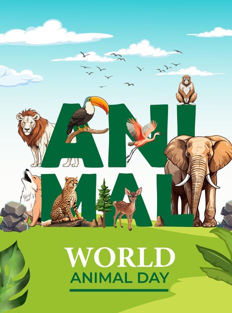 Wereld dierendag viering illustratie vector