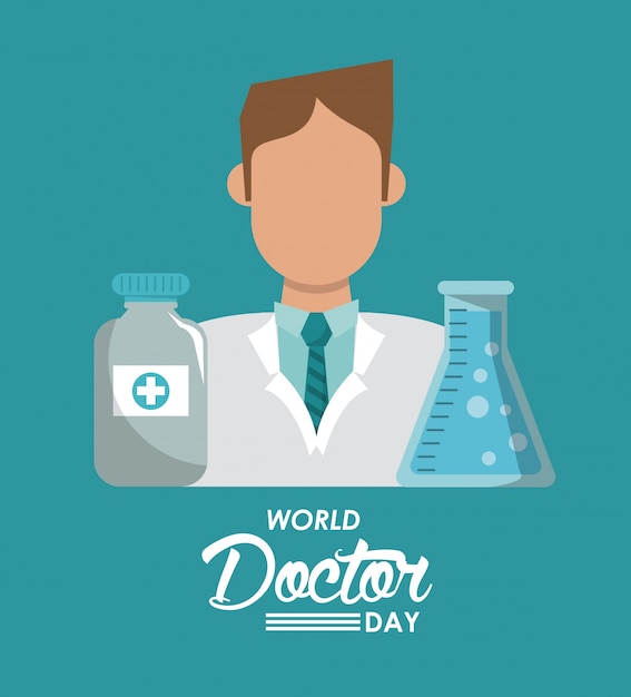 Vector wereld dokter dag